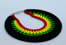Load image into Gallery viewer, &quot;One Love&quot; Crocheted Hoop Earrings
