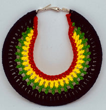 Load image into Gallery viewer, &quot;One Love&quot; Crocheted Hoop Earrings
